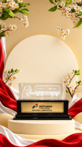 Plakat penghargaan dedikasi pertamina